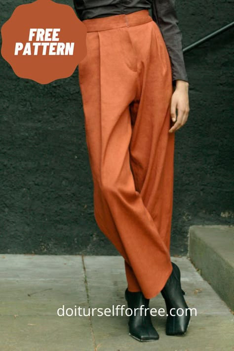 Free Sewing Patterns Trousers, Unisex Sewing Patterns Free, Sewing Free Patterns Women, Unisex Sewing Patterns, Trouser Sewing Pattern Women, Wide Pants Sewing Pattern, Dress Pants Sewing Pattern, Men's Sewing Patterns, Sewing Patterns Free Men