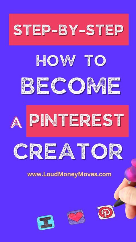 become a Pinterest Creator Pinterest Creator, Pinterest Hacks, Types Of Pins, Pinterest Analytics, Pinterest Business Account, Pinterest Affiliate Marketing, Money Moves, Free Content, Earn More Money