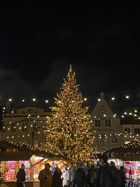 Small Town Christmas Aesthetic, Christmas Aesthetic Night, Christmas Town Aesthetic, Christmas Night Aesthetic, Christmastree Aesthetic, Old Town Christmas, Christmas At Night, Christmas Lights At Night, Quiet Christmas