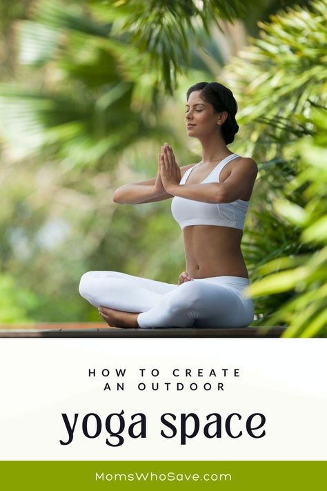 How to Create an Outdoor Yoga Space at Home Backyard Yoga Space, Outdoor Yoga Space, Yoga Home Studio, Backyard Yoga, Yoga Space At Home, Yoga Spaces At Home, Diy Yoga, Yoga Home, Yoga Outdoor