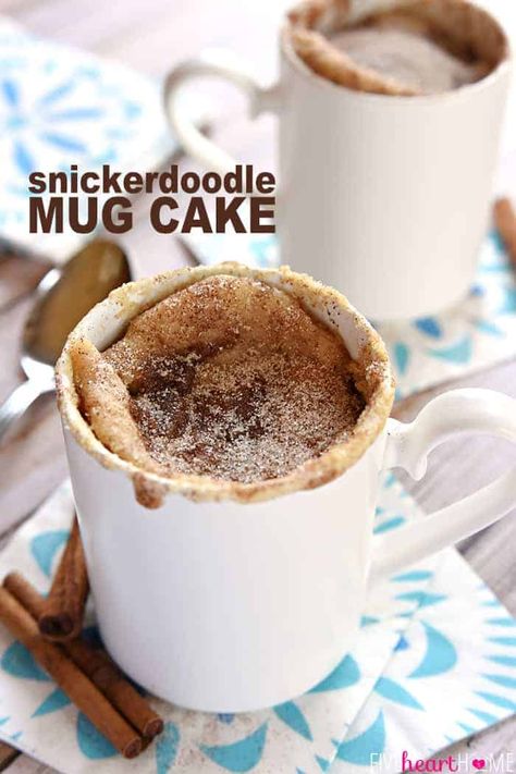 Snicker Doodle Mug Cake, Snickerdoodle Mug Cake, Easy Mug Cake, Peanut Butter Mug Cakes, Cake Calories, Mug Recipes, Microwave Cooking, Quick Breads, Desserts To Make