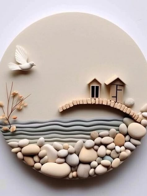 Beach Crafts Diy, Stones Aesthetic, Stone Pictures Pebble Art, Diy Rock Art, Stone Art Painting, Stone Pictures, Stone Crafts, Beach Crafts, Rock Painting Art