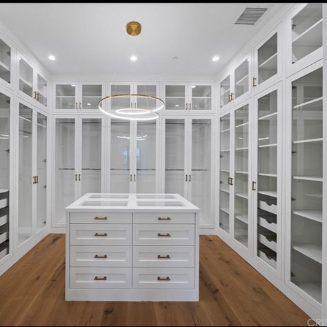 Master closet #stayhome #newconstruction #goldcarpentry #masterclosetdesign #mastercloset #customcabinetry #development #developer… Master Bedrooms Walk In Closet, Realtor Lifestyle, Luxurious Walk In Closet, Hidden Door Bookcase, Master Closet Design, Closet Bathroom, Walking Closet, Dream Closet Design, Beautiful Closets