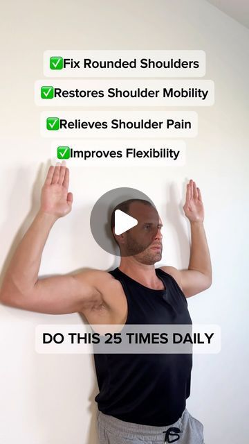 Michael Boshnack on Instagram: "Dealing with rounded shoulders and shoulder discomfort?  Here’s an incredibly good exercise for the shoulder joint! Especially for people who sit a lot (and often hunched), there are often restrictions in this area. The shoulder joint is very prone to injury, making it crucial to keep it healthy and mobile.  Wall angels with internal rotation help by strengthening the muscles that maintain good posture and stretching the tight muscles that cause poor alignment.  When you neglect your posture, it can lead to chronic pain and injuries over time. Rounded shoulders can cause tension headaches, shoulder impingement, and even impact your breathing. Incorporating this simple and effective exercise into your routine not only improves your posture but also enhances y Fix Rounded Shoulders, Posture Stretches, Shoulder Impingement, Upper Back Muscles, Rounded Shoulders, Shoulder Exercises, Better Body, Bar Workout, Chest Muscles