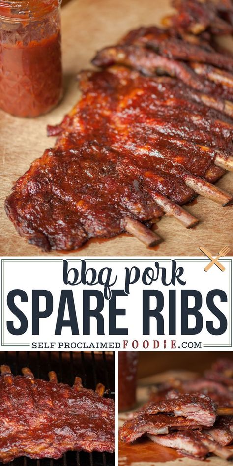 Pork Spare Ribs In The Oven, Spare Pork Ribs, Pork Spare Ribs Grilled, Smoked Pork Spare Ribs, Bbq Pork Spare Ribs, Pork Spare Ribs Recipe, Spareribs Recipe, Baked Pork Ribs, Bbq Foods