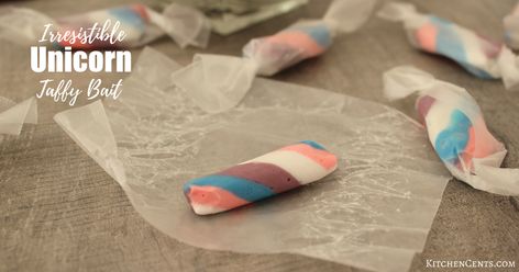 Salt Water Taffy Recipe, Cotton Candy Unicorn, Taffy Recipe, Magic Candy, Recipes For Sweets, Colorful Swirls, Salt Water Taffy, Candy Thermometer, Homemade Candy