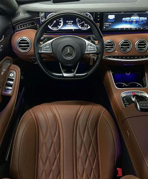 S63 Amg Coupe, Motivation Successful, Mercedes Benz Interior, Mercedes Interior, Black Mercedes Benz, Luxury Magazine, Brown Interior, Super Luxury Cars, Interior Photo