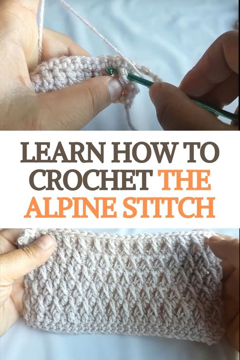 Crochet Alpine Stitch Video Tutorial, Diamond Shape Crochet Patterns, How To Crochet Alpine Stitch, Alpine Stitch Scarf, Alpine Stitch Crochet Free Pattern, Alpine Crochet Stitch, Diamond Crochet Stitch, Crochet Diamond Stitch, Crochet Alpine Stitch