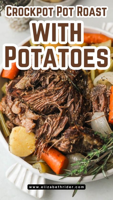 Crockpot Pot Roast with Potatoes  | Easy Slow Cooker Recipe