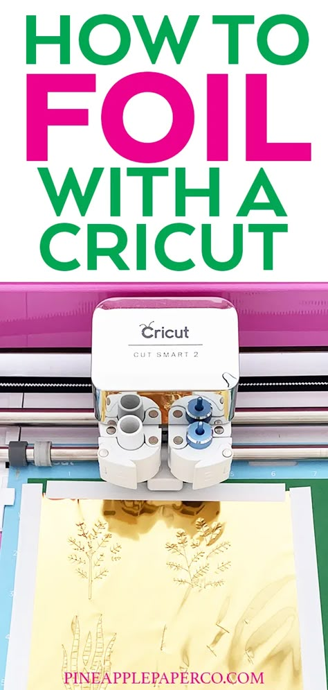 How to Make Foil Crafts with the Cricut Foil Transfer System! Tips and tricks to make professional and gorgeous Cricut projects with FOIL at Pineapple Paper Co. @cricut #ad #cricut #cricutcreated #cricutmade #cricutfoil #howtofoil #foiltransfersystem Foil Projects Cricut, Foil Cricut Projects, Foil Cricut Ideas, Foil Crafts, Cricut Foil, Cricut Foiling, How To Use Foil With Cricut, Cricut Foil Transfer Projects, Cricut Foil Transfer On Acrylic