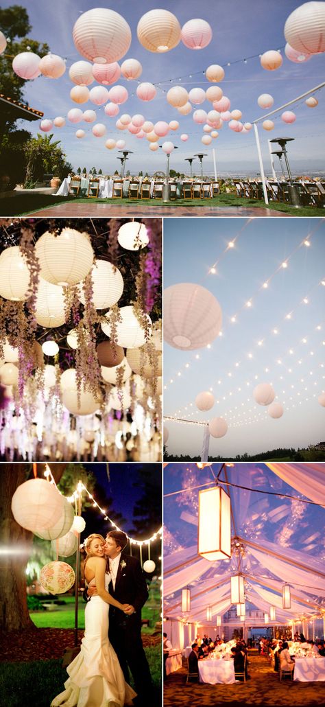 14 Fun and Romantic Ways to Decorate Your Wedding With Lanterns! - Praise Wedding Wedding With Lanterns, Diy Paper Lanterns Wedding, Hanging Lanterns Wedding, Ikea Wedding, Romantic Dinner Decoration, Traditional Chandeliers, Lanterns Wedding, Paper Lanterns Wedding, Lantern Decor Wedding