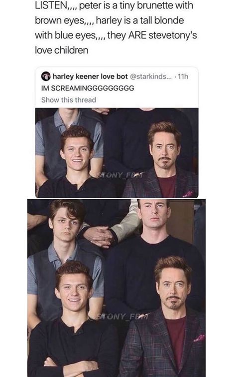 Starker Fanart, Irondad Fanart, Stony Fanart, Stony Avengers, Superfamily Avengers, Marvel Headcanon, Steve And Tony, Funny Marvel Memes, Marvel Quotes