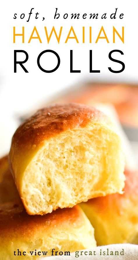 Homemade Hawaiian Rolls, Hawaiian Dinner Rolls, Dinner Buns, Hawaiian Bread Rolls, Hawaiian Dinner, Hawaiian Sweet Breads, Yeast Baking, Hawaiian Bread, Sweet Dinner Rolls