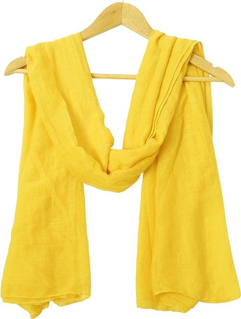 woogwin Light Soft Scarves Fashion Scarf Shawl Wrap For Women Men (Yellow) at Amazon Women’s Clothing store Cotton Scarves, Soft Fashion, Yellow Scarf, Fashion Scarves, Fashion Scarf, Wrap Shawl, Loop Scarf, Bow Design, Shawl Wrap