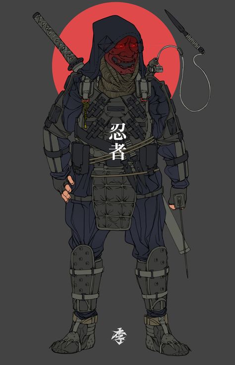 Tactical ninja, Lee Yeong gyun on ArtStation at https://www.artstation.com/artwork/mqeGZE Ninja Artwork, Tactical Ninja, Urban Samurai, Samurai Artwork, Urban Ninja, Ninja Art, Shadow Warrior, Arte Cyberpunk, Cyberpunk Character