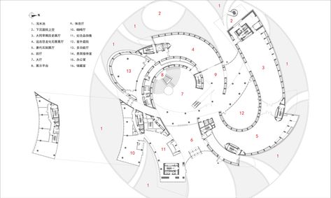 Gallery of Datong Museum / China Architecture Design Group Land-based Rationalism D.R.C - 13 Museum Flooring, Architectural Plan, Museum Plan, Classroom Planning, China Architecture, Perspective Drawing Architecture, Conceptual Architecture, Geometric Shapes Art, Mall Design