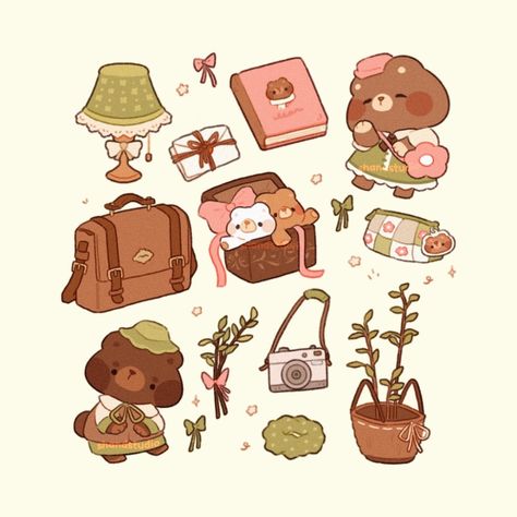 shan (@shandstudio) • Instagram photos and videos Bear Character Design, Inspirational Digital Art, Object Drawing, Kawaii Illustration, Artist Alley, Kawaii Chibi, Cute Kawaii Drawings, Cute Doodle Art, Kawaii Doodles