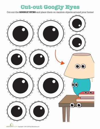 Worksheets: Printable Googly Eyes (from education.com, may have to join to print) Googly Eye Crafts, Eyes Clipart, Third Grade Art, Googley Eyes, Paper Flower Garlands, Craft Eyes, Fools Day, Cartoon Eyes, Family Presents