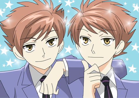 First thing I thought: "oh lord it's the weasly twins. JAPANESE STYLE! Ouran Highschool Host Club, Host Club Anime, Anime Siblings, Ouran Highschool, Ouran Host Club, Pokemon Cosplay, School Clubs, High School Host Club, Ouran High School Host Club