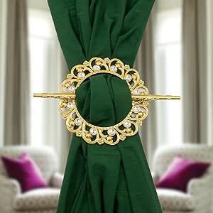 HEVSTIL Classical Style Quality Curtain Tieback Gold Curtain Tie with Rod Plastic Curtain Buckle Drapery Holdbacks Curtain Panel Holdbacks for Window Decoration,Set of 2 Drapery Holdbacks, Curtain Ring, Plastic Curtains, Gold Curtains, Restroom Decor, Quality Curtains, Classical Style, Curtain Ties, Window Decoration