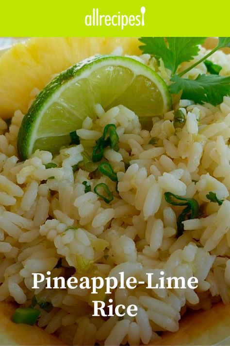 Pineapple Lime Rice, Citrus Side Dishes, Citrus Rice Recipe, Rice Flavors, Hawaiian Brunch, Citrus Rice, Tropical Rice, Rice Dishes Recipes, Lime Rice Recipes