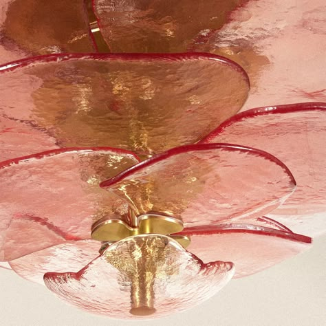 Lighting | Laura Gonzalez Laura Gonzalez, Classic Wall Lights, Pink Chandelier, Crystal Wall Lighting, Classic Chandeliers, Art Deco Glass, Hand Molding, Crystal Wall, Pink Petals