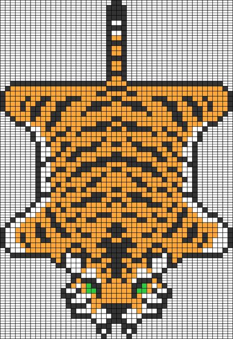 Alpha pattern #157652 Tiger Rug, Pearl Beads Pattern, Beads Pattern, Kandi Patterns, Tapestry Crochet Patterns, Alpha Pattern, Tapestry Crochet, Alpha Patterns, Friendship Bracelet Patterns