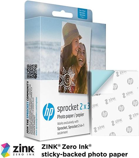 HP Sprocket 2x3" Premium Zink Sticky Back Photo Paper (100 Sheets) Compatible with HP Sprocket Photo Printers, Original Version. Hp Sprocket Printer, Hp Sprocket Photo Printer, Hp Sprocket, Portable Photo Printer, Back Photo, Technology Photos, Photo Stickers, Instant Photos, Photo Printer