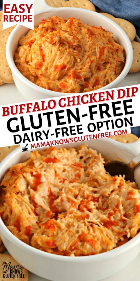 Gluten Free Dairy Free Appetizers, Baked Buffalo Chicken Dip, Gluten Free Dairy Free Recipes Dinner, Gluten Free Dairy Free Dinner, Dairy Free Dips, Dairy Free Appetizers, Dairy Free Recipes Dinner, Baked Buffalo Chicken, Dairy Free Snacks