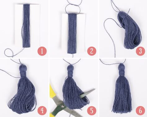 Make Tassels, Tassels Tutorials, Tassel Crafts, How To Make Tassels, Diy Step By Step, Easy Crochet Projects, Pom Pom Crafts, Diy Tassel, Pola Sulam