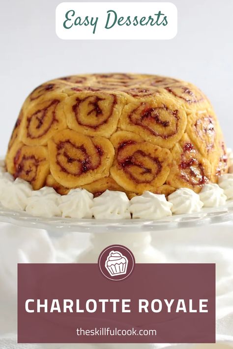 Unlock dessert sophistication with Charlotte Royale, a showstopper that's surprisingly simple to make. Think delicate layers of Swiss roll embracing a fruity filling. It's light, refreshing, and just the right amount of sweet. Whether you're planning a dinner party or just feel like jazzing up your dessert game, this one's a must-try. Imagine the 'oohs' and 'aahs' as you unveil this beauty! Up your dessert game by hitting 'Save' for this recipe now! Charlotte Royale Recipe, Charlotte Russe Dessert, Charlotte Royale, Sweet Bakes, Cream Cakes, Swiss Roll, Scrumptious Desserts, Homemade Jam, Decadent Chocolate