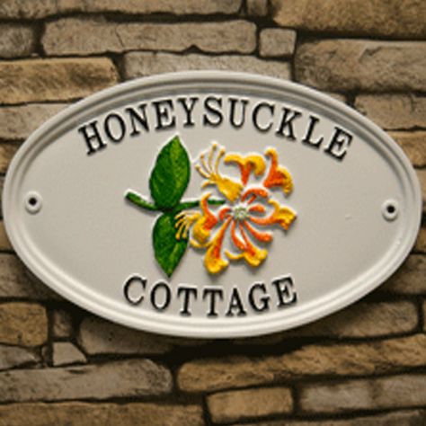 Honeysuckle Cottage, Cottage Names, House Name Signs, Number Signs, House Name, Flower Cottage, Cottage Signs, House Signs, House Names