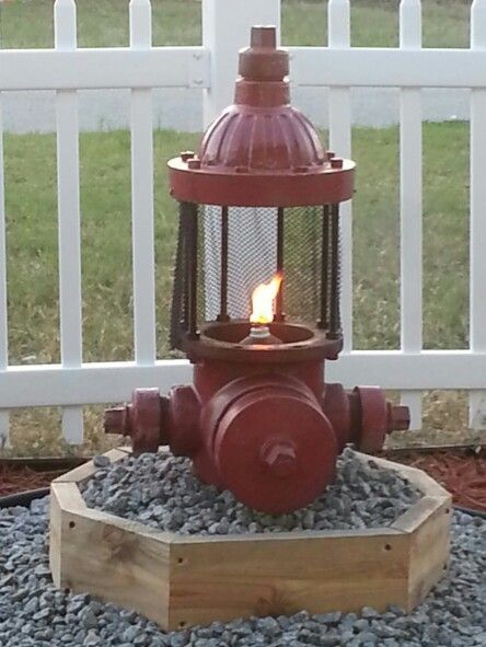 #DIY #Firefighter Idea: Recycle a old fire hydrant and convert it into a fire pit. #fireprotection #DIYCrafts #DIYIdeas #recycleandreuse Fire Patch Display Ideas, Fireman Decor, Firefighter Crafts, Firefighter Family, Firefighter Decor, Firefighter Love, Fire House, Fire Wife, Fire Life