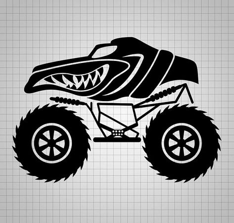 Monster Truck Svg for Boys Truck Dxf Cricut Truck Cut file Truck Silhouette Kids Truck Shirt Svg Boy Truck Silhouette, Cricut Clothes, Monster Shark, Monster Truck Svg, Monster Jam Party, Shark Svg, Kids Silhouette, 5 Birthday, Truck Shirt