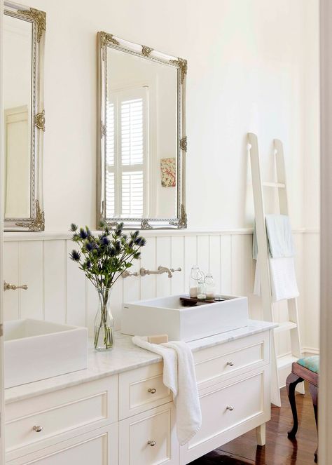 The makeover of this striking Victorian home pays homage to its 100-plus years… Provincial Bathroom, French Provincial Bathroom, French Country Decorating Bathroom, French Bathroom Decor, Modern French Provincial, French Provincial Design, French Country Rug, Country Bathroom Decor, Heritage Bathroom