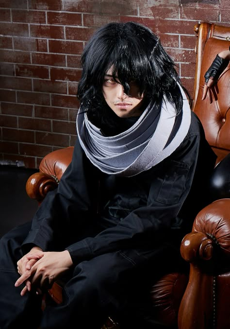 Cosplay Aizawa Shouta // BNHA Aizawa In Real Life, Aizawa Realistic, Aizawa Shouta Realistic, Aizawa Makeup, Aizawa Hero Costume, Aizawa Shouta Hero Costume, Aizawa Cosplay, Bnha Cosplay, Scarf Aesthetic