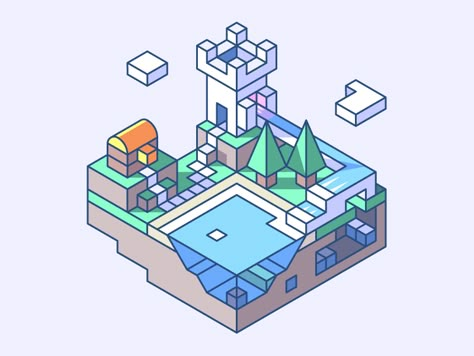 Towerfall by Ben Bely Game Level Map, Tower Castle, Isometric Grid, 3d Isometric, Map World, Procreate Ipad Art, Isometric Art, Isometric Design, Isometric Illustration