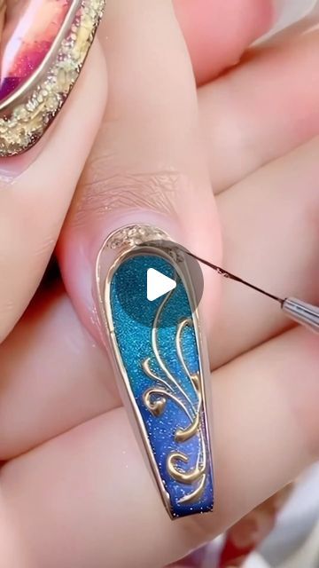 How To Nail Art Step By Step Videos, Nails Art Step By Step, Nail Art Designs For Birthday, Nail Gem Art, Galaxy Nail Art Designs, New Nails Design 2024, Gorgeous Nails Winter, Cat Eye Nails Polish Art Designs, New Trendy Nail Art Designs