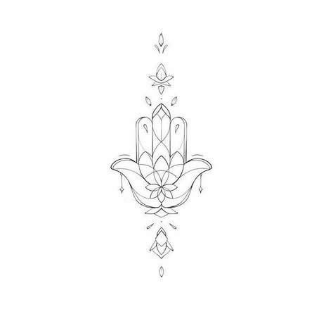 Hamsa Tattoo On Back, Hamsa Spine Tattoo, Dainty Hamsa Tattoo, Hamsa Hand Design, Hamsa Tattoo Back, Fine Line Hamsa Tattoo, Hamsa Tattoo Design Simple, Hamsa Tattoo Design For Women, Hand Of Hamsa Tattoo