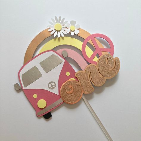 Excited to share this item from my #etsy shop: Groovy One Cake Topper, Two Groovy Cake Topper, Retro Van Cake Topper, Flower Power Birthday Groovy One Cake, Two Groovy Cake, Retro Birthday Cake, Flower Power Birthday, Groovy Cake Topper, Groovy Cake, First Birthday Centerpieces, Hippie Birthday Party, Groovy One