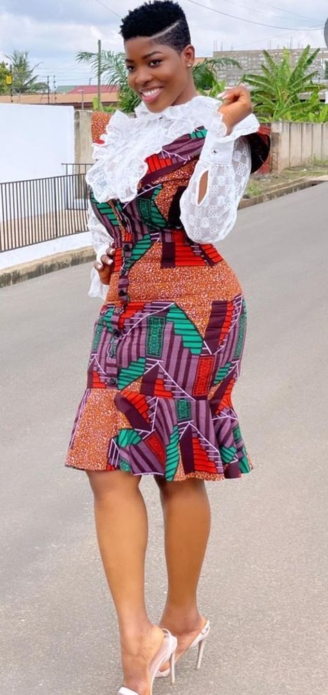 African Skirt Suits For Women, 3 Yards Ankara Short Gown Styles, 3 Yards Ankara Gown Styles, Ankara Short Gown Styles 3yards, Office Outfit Inspiration, Outfits To Sew, African Elegance, 2023 Vibes, Short Gown Styles