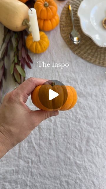 Tableshoppe Co. on Instagram: "Sharing all the details to steal this Harvest Brunch theme 🍂🫶🏻 Save for later!

Comment “HARVEST” and I’ll send you all the links to tablescape decor and invites. Follow @tableshoppeco to make sure they make it to your inbox 📥 

Feeling inspired to host a fall gathering? Here’s what I did— 

Our Autumn Gathering invitation templates can be printed at home or sent digitally. 

For the table I used little pumpkins and butternut squash as the centerpiece. Cut out a few of the tops from the mini pumpkins for my taper candles. Layered all of this on top of a neutral linen tablecloth with rattan chargers and my favorite ruffle plates. 

For food I got it all from Trader Joe’s— gruyere and bacon grilled cheese on sourdough with hot honey drizzle. Pumpkin soup or Autumn Gathering, Honey Drizzle, Bacon Grilled Cheese, Rattan Charger, Fall Gathering, Hot Honey, Feeling Inspired, Jolly Holiday, Pumpkin Soup