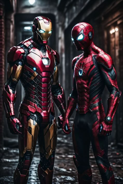 Spiderman And Iron Man, Iron Man And Spiderman, Spiderman Villains, Iron Spiderman, Iron Man Pictures, Iron Man Photos, All Spiderman, Iron Man Spiderman, Man Suits