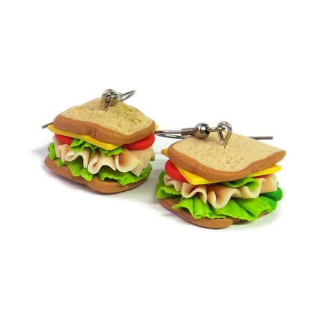 Vegan Party Food, Earrings Food, Miniature Food Jewelry, Food Accessories, Food Earrings, Polymer Clay Jewelry Diy, Pasta Francesa, Cute Polymer Clay, Food Jewelry