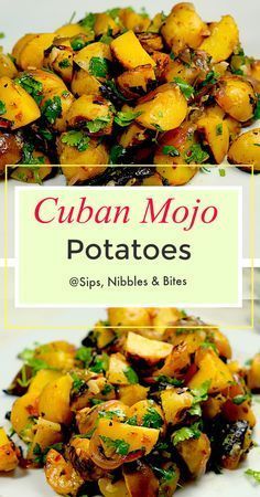 Mojo Potatoes, Cuban Mojo, Cuban Dishes, Cuban Cuisine, Cuban Food, Foil Packets, Cuban Recipes, Potato Side Dishes, Caribbean Recipes