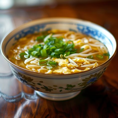 Homemade Egg Drop Noodle Soup: Comfort in a Bowl Egg Drop Noodle Soup, Egg Noodle Soup, Egg Souffle, Soup Comfort, How To Make Eggs, Egg Drop Soup, Ginger Slice, No Egg Pancakes, Perfect Eggs