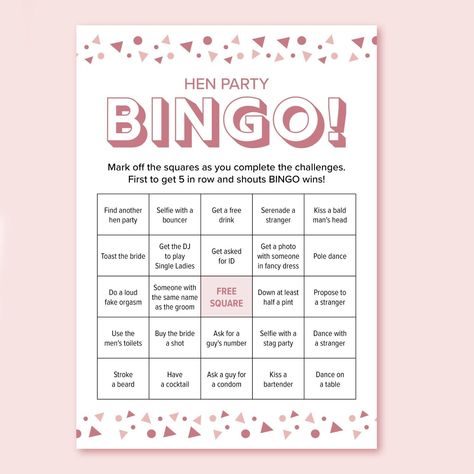 Hen Party Bingo, Hen Party Games, Quiz Hen Do Bridal Party Accessory Bride To Be | eBay Hens Party Bingo, Hen Party Bingo, Hen Do Activities, Classy Hen Party Games, Hen Do Games, Hens Party Ideas, Hen Do Ideas, Hen Games, Hen Ideas