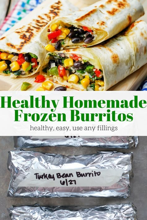 Make Ahead Burritos Frozen, Homemade Frozen Burritos, Burritos Recipes, Freezer Lunches, Frozen Burritos, Tuscan Pasta, Slender Kitchen, Freezable Meals, Slow Cooked Meat