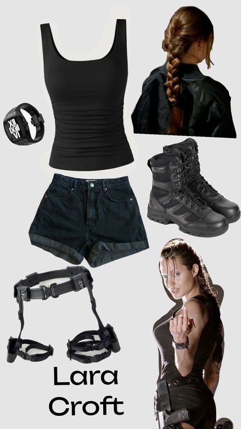 #laracroft #tombraider #simplecostume #solocostume #braidedhair Lara Craft Halloween, Zombie Hunter Costume Women, Hunter Halloween Costume Women, The 100 Halloween Costume, Apocalypse Survivor Outfit, Laura Croft Halloween Costume, Addison Costume Zombies, Hunter Costume Women, Zombie Apocalypse Costume