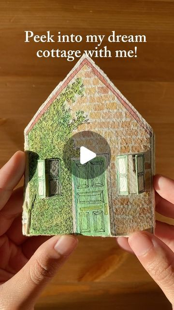 1.1M views · 136K likes | Rachel Kim | Artist and Illustrator on Instagram: "Oh to be a tiny person and live in this cottage! If you’re interested in making this paper dollhouse with me, the full tutorial is available on my Patreon - link in bio 🏠✂️🎨
.
.
.
#arttutorial #makewithme #paperdollhouse #artisttutorial #artclasses #papercrafting #handmadewithlove #rachelkimartist" How To Make Paper House, Journal Illustrations, Diy Paper Dolls, Paper Art Tutorial, House Drawings, Paper Dollhouse, Cottage Illustration, Tiny Person, Paper Doll Craft